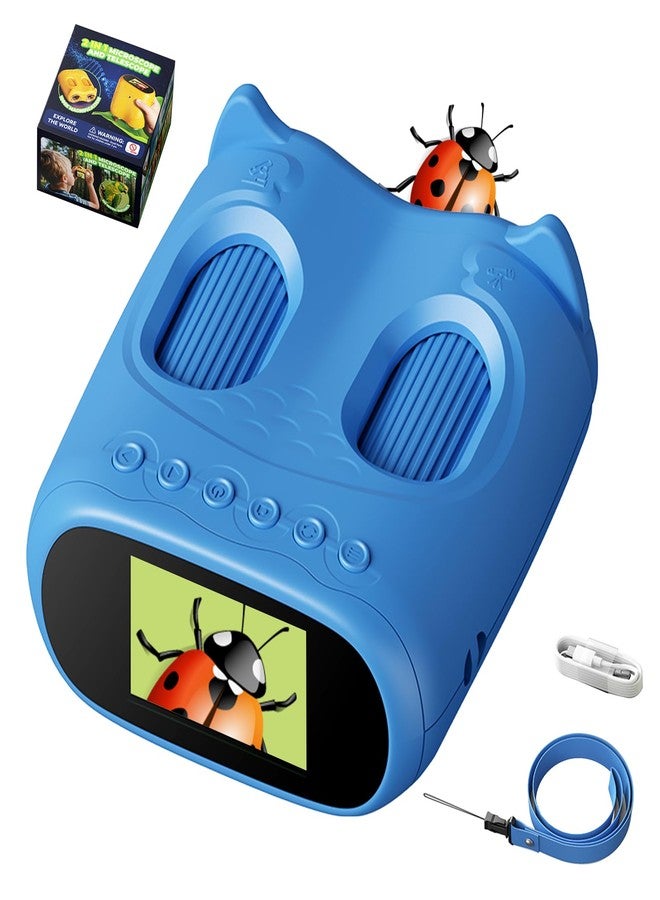 Chendssfkd 2 in 1 Handheld Microscope and Telescope for Kids, 2.0" IPS Screen, Portable Educational Toys, Handheld Digital Miniscope Gifts for Age 3 4 5 6 7 8 9 10 11 12 Year Old Boys Girls Children Students - Image 1
